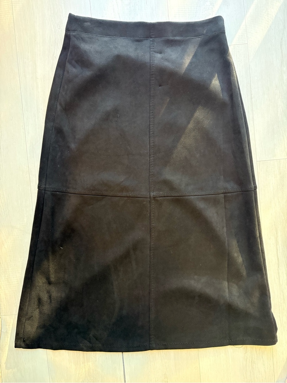 Max Studio Black A-Line Suede Skirt